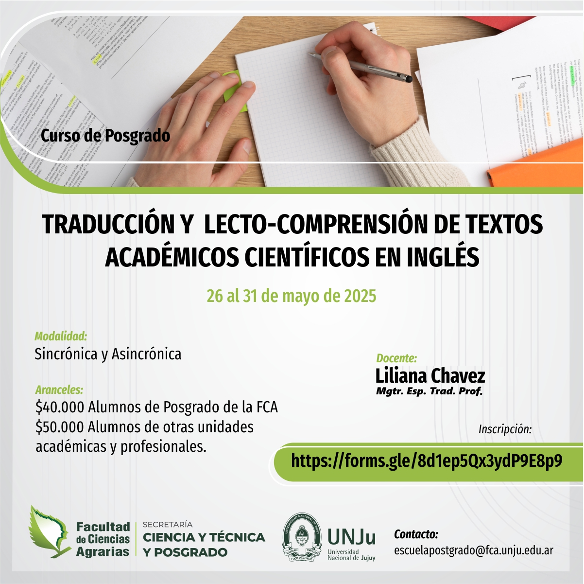 Ingles- Curso de Posgrado FCA UNJU